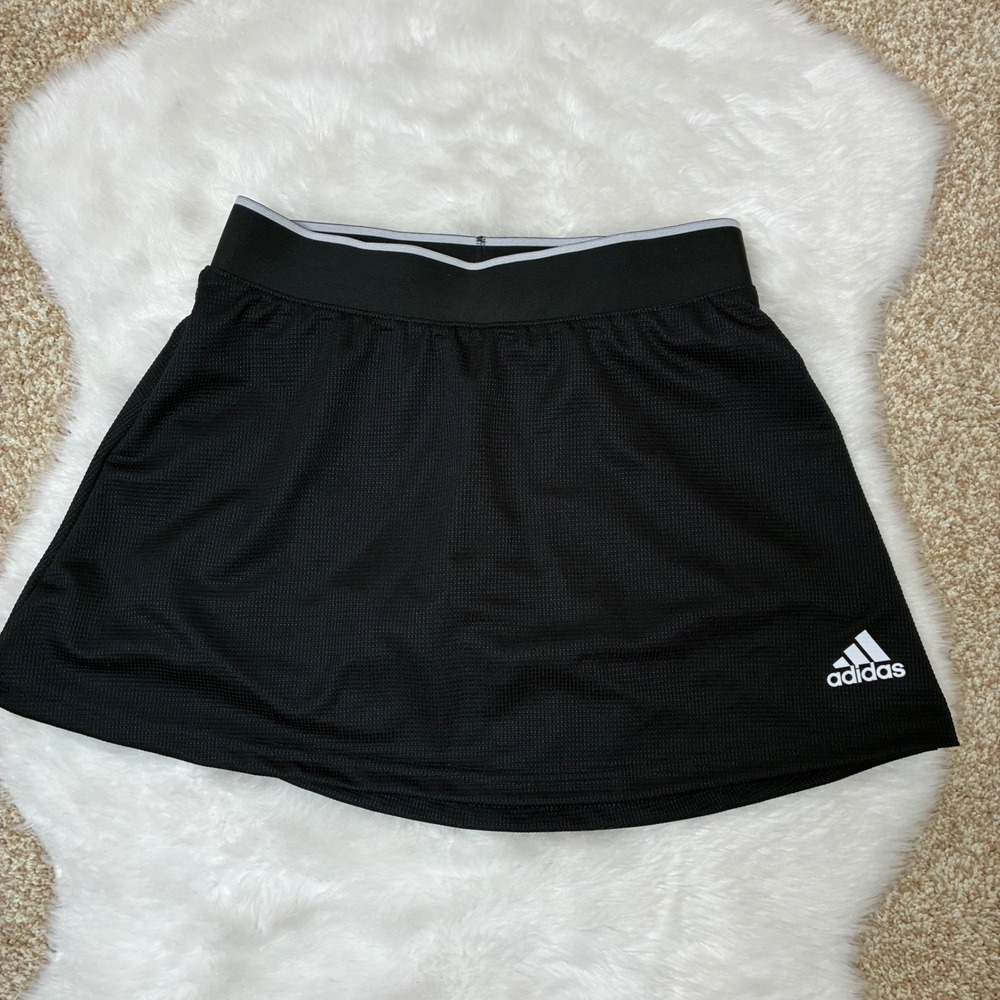 Adidas Women Black Mesh Athletic Skort with Inner Shorts XS Performance Tennis